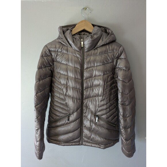 Calvin Klein Jacket Womens L, Packable Hooded Premium Down Blend Puffer Coat - Picture 1 of 8